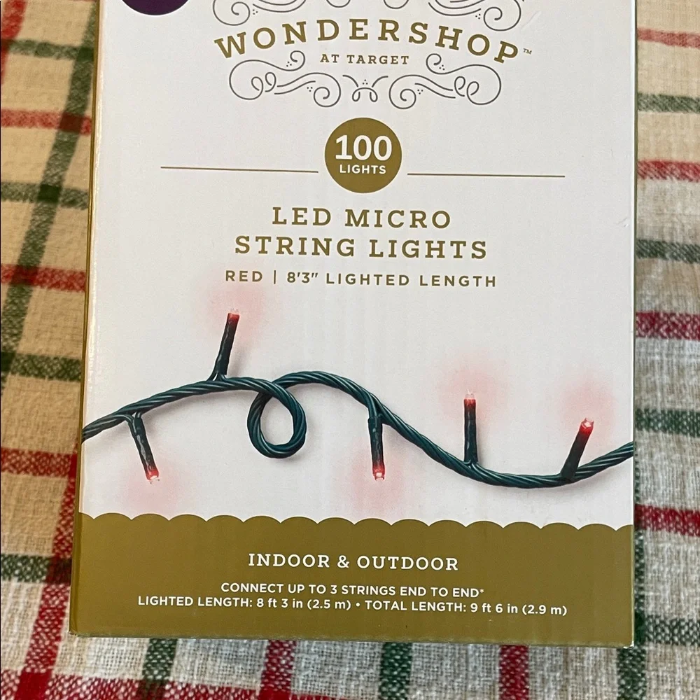 FREE with bundle Wondershop Red LED Micro String Lights NWT unopened